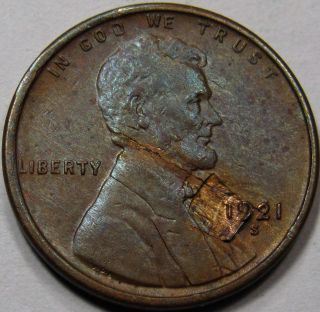 1921 - S Lincoln Cent.  