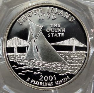 2001 - S Deep Cameo Proof Rhode Island State Quarter. . . .  10140 photo