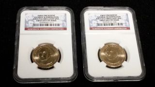 16c 2007 D & P Washington Presidential Dollar Ngc Brilliant Unc 1st Day Of Issue photo