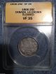 1906 25c Large Crown Canada 25 Cent Silver Coin Graded Vf 35 By Anacs Coins: Canada photo 2