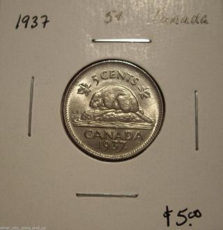 Canada George Vi 1937 Dot Five Cents photo