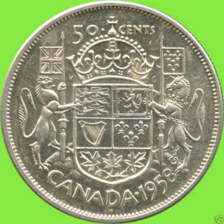 1958 Canada Silver 50 Cent Piece (11.  66 Grams.  800 Silver) No Tax photo