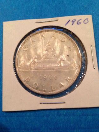 1960 Canada Silver Dollar.  800 Fine Silver photo