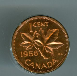 1958 Canada Cent Finest Graded Pl Red Pq. photo