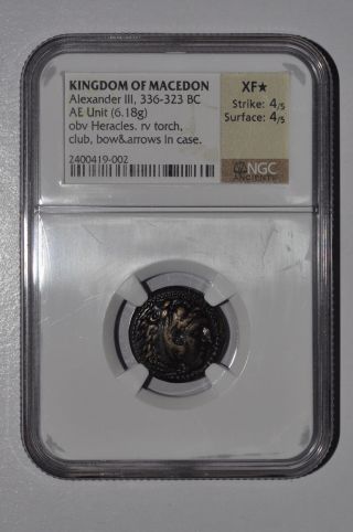Kingdom Of Macedon: Alexander Iii 336 - 323 Ae Unit (6.  18g) Ngc Xf Star Coin 4/5 photo