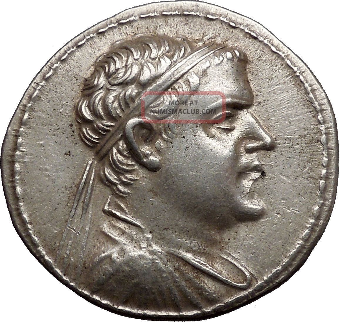 Eucratidies I,  Bactrian Kingdom,  170 - 145 Bc.  Silver Tetradrachm.  Dioscuri. Coins: Ancient photo