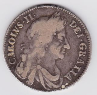 Charles Ii Half Crown 1676 Reversed 1 Vicesimo Octavo photo