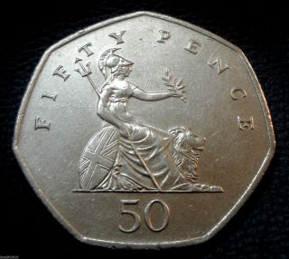 United Kingdom,  Gb.  1997 50 Pence Elizabeth Ii 