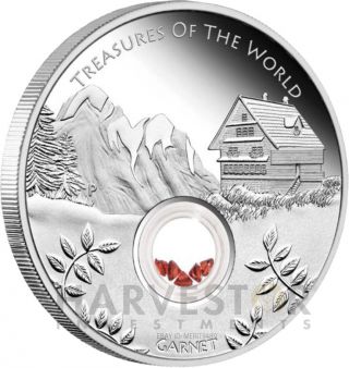 Series - Treasures Of The World - Coin 1 Garnet - 2013 1 Oz.  Proof Silver photo