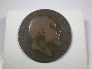 1907 England Penny Coin photo