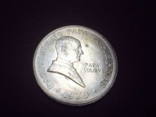 Philippines 1970 Piso Pure Solid Sterling Silver Brilliant Unc Heavy Coin photo