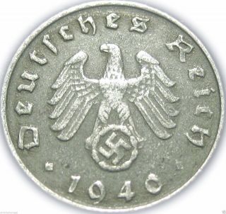 ♡ Germany - German Third Reich 1940g 5 Reichspfennig - Ww2 Coin W/ Swastika photo