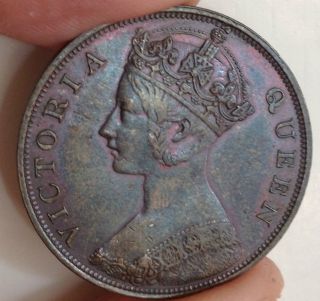 Hong Kong Cent,  1865 Km 4.  1 Choice Au Beautifully Toned Coin photo