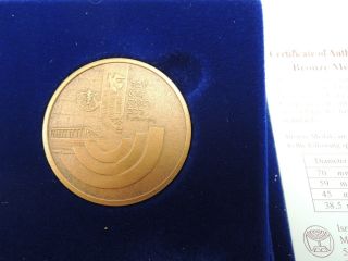 1997 Israel 50th Anniv.  A Jubilee For You State Medal 38.  5mm 28g Bronze+case+coa photo
