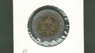 Argentina 1995 C Peso Bi - Metallic Unc Coin photo