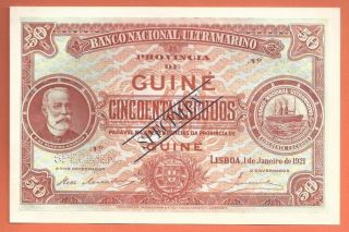 Portuguese Guine - 50 Escudos 1921 - Specimen - ChamiÇo - Very Rare photo