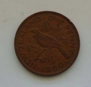 One Penny.  Zealand.  1960 photo