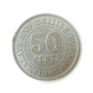 1961 Malaya And British Borneo 50 Cents Coin Km 4.  1 photo