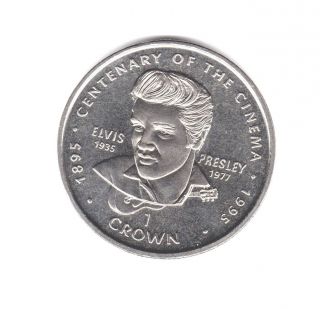 Elvis Coin - Queen Elizabeth Ii - Gibraltar 1996 - 1 Crown Coin - Cent.  Of Cinema photo