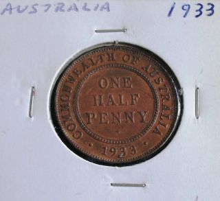 Australia - 1/2 Penny - 1933 photo