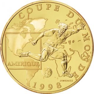 Vème République,  100 Francs Or,  Coupe Du Monde 1998,  Amérique photo