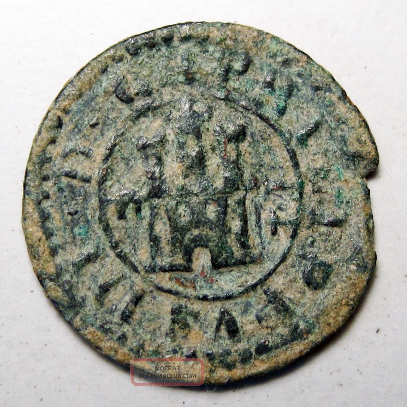 1605 Spain 2 Maravedis Cob Coin, Phillip Iii