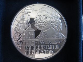 Netherlands 50 Euro,  1996,  Constantijn Huygens Pre - Euro Silver Proof Coin photo