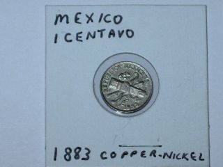 Vintage 1883mo Mexico 1 Centavo Coin; Copper - Nickel photo