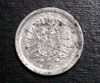 Germany 1 Pfennig 1917d Au German Aluminum Coin photo