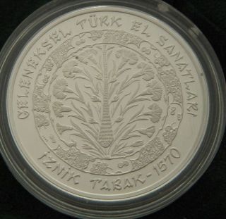 İznik Ceramic Art Coin - 1,  31.  47 Gr Silver 925 - Turkey 2001 Rare photo