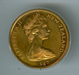 1967 Zealand 2 Cents Pl Cameo Top Grade State. photo