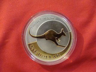 2004 - Rare Australian Silver/gold Plated Bounding Kangaroo photo