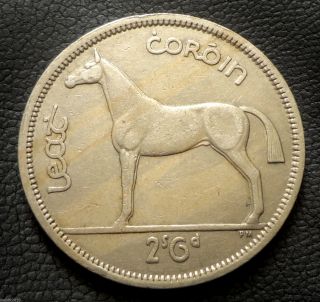 Ireland,  1964 ½ Coróin / 2 Scilling 6 Pingin Hunter Horse Coin photo