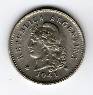 Argentina,  Republic.  10 Centavos Coin 1941 - Au Km 35 photo
