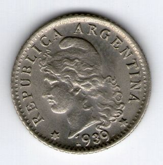 Argentina,  Republic.  5 Centavos Coin 1939 - Au Km 34 photo