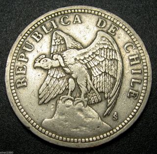 Chile 1 Peso Coin 1933 Km 176.  1 Eagle photo
