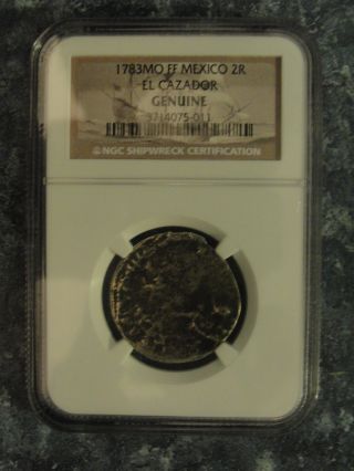 1783mo Ff Mexico 2r El Cazador Ngc Certified Shipwreck Coin photo