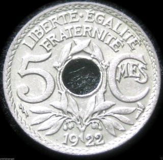 France - 1922 5 Centime Coin - Great Coin - Combined S&h Discounts photo