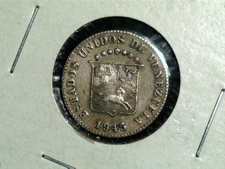 1945 Venezuela,  5 Centimos,  Scarce Old World Coin photo