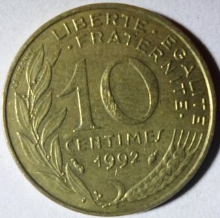 C71 Coin 10 Centimes 1992 France photo