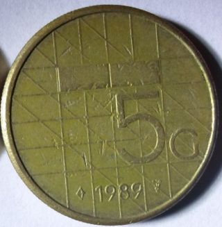 M81 Coin 5 Gulden 1989 Netherlands photo