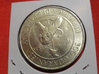 1968 Paraguay 300 Guaranies Gem Unc Bu Ms Large Silver Coin Low 250k photo