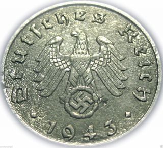 ♡ Germany - German Third Reich 1943e 5 Reichspfennig - Ww2 Coin W/ Swastika photo