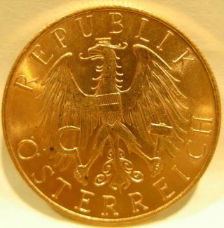Austria 1926 Gold 25 Schilling Unc photo