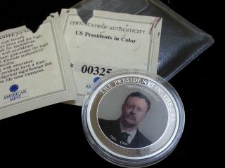 The Presidents Of The Usa Theodore Roosevelt Token 2007 W/coa Slg191a photo