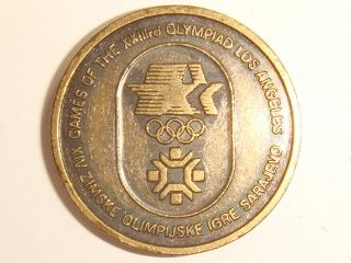 1984 Olympics Sarajevo - Los Angeles Friendship Souvenir Coin/medal Uncirculated photo