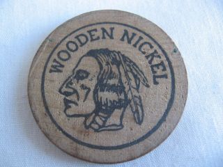 Vintage Wooden Nickel Coffee Token L & M Café Owensville Missouri Mo Indian Head photo