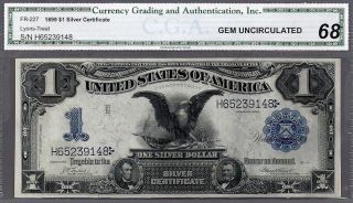 Silver Certificate 1899 $1 Silver American Eagle Fr.  227 Cga Ultra Gem 68 Epq photo