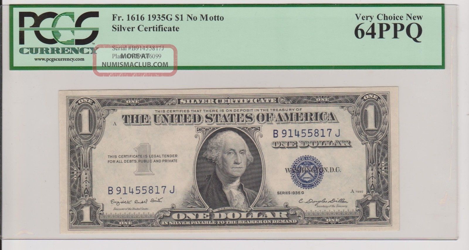 1935 G Us$1 Silver Certificate Pcgs Graded 64 Ppq Small Size Notes photo