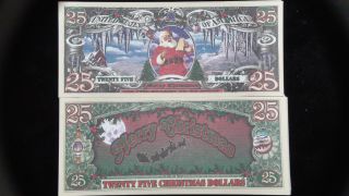Novelty Dollars Bill Merry Christmas Santa Dollors 